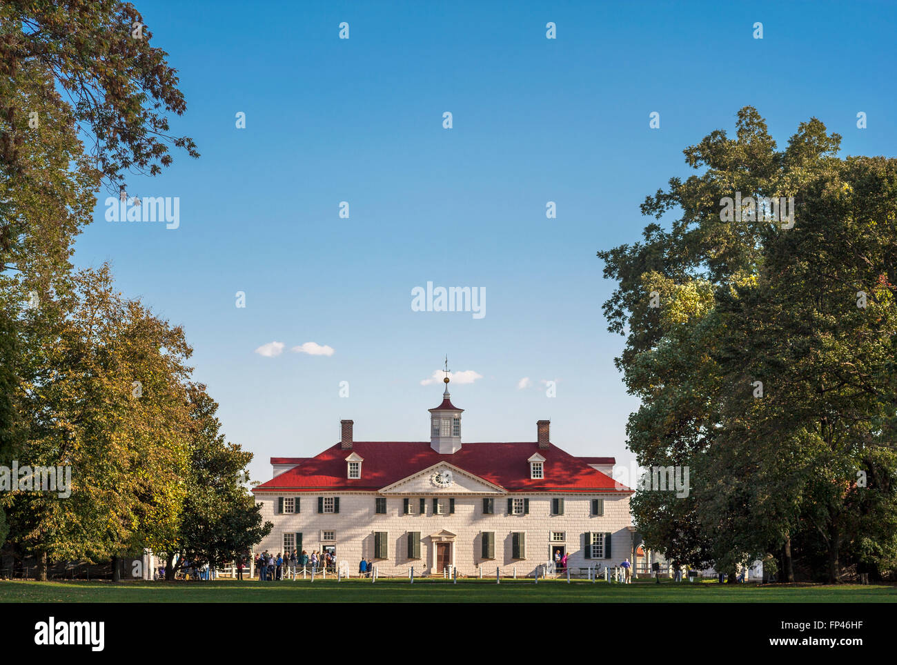 Mount Vernon the plantation home estate mansion of George and Martha Washington. Near Alexandria Virginia and Washington DC. Stock Photo