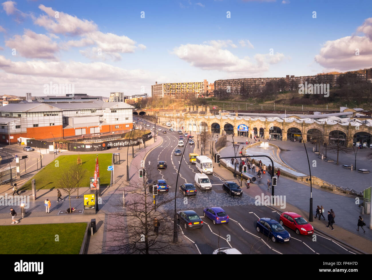 Sheffield Station and Sheaf Square, winter Stock Photo