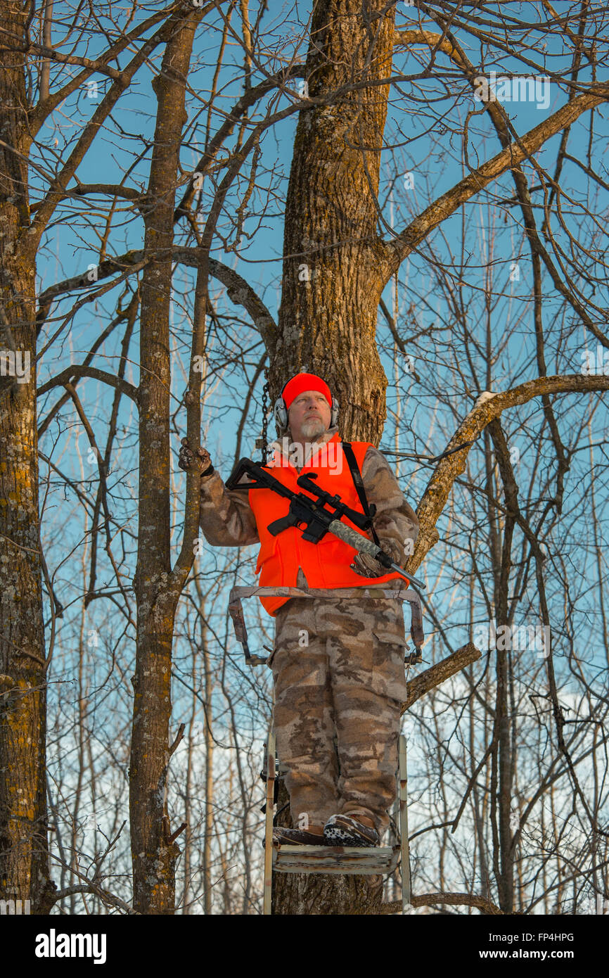 Wisconsin hunter with AR15 Stock Photo Alamy