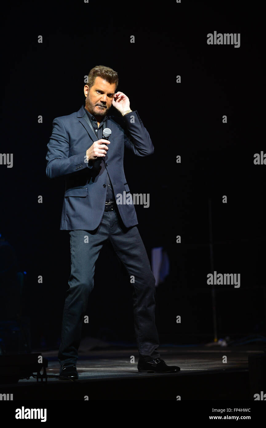 Willy Chirino performs during Gilberto Santa Rosa & Willy Chirino Concert at James L Knight Center  Featuring: Willy Chirino Where: Miami, Florida, United States When: 14 Feb 2016 Stock Photo