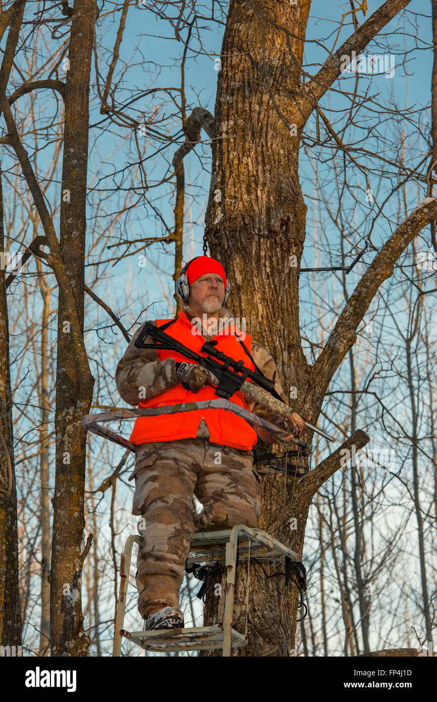 Wisconsin hunter with AR15 Stock Photo Alamy