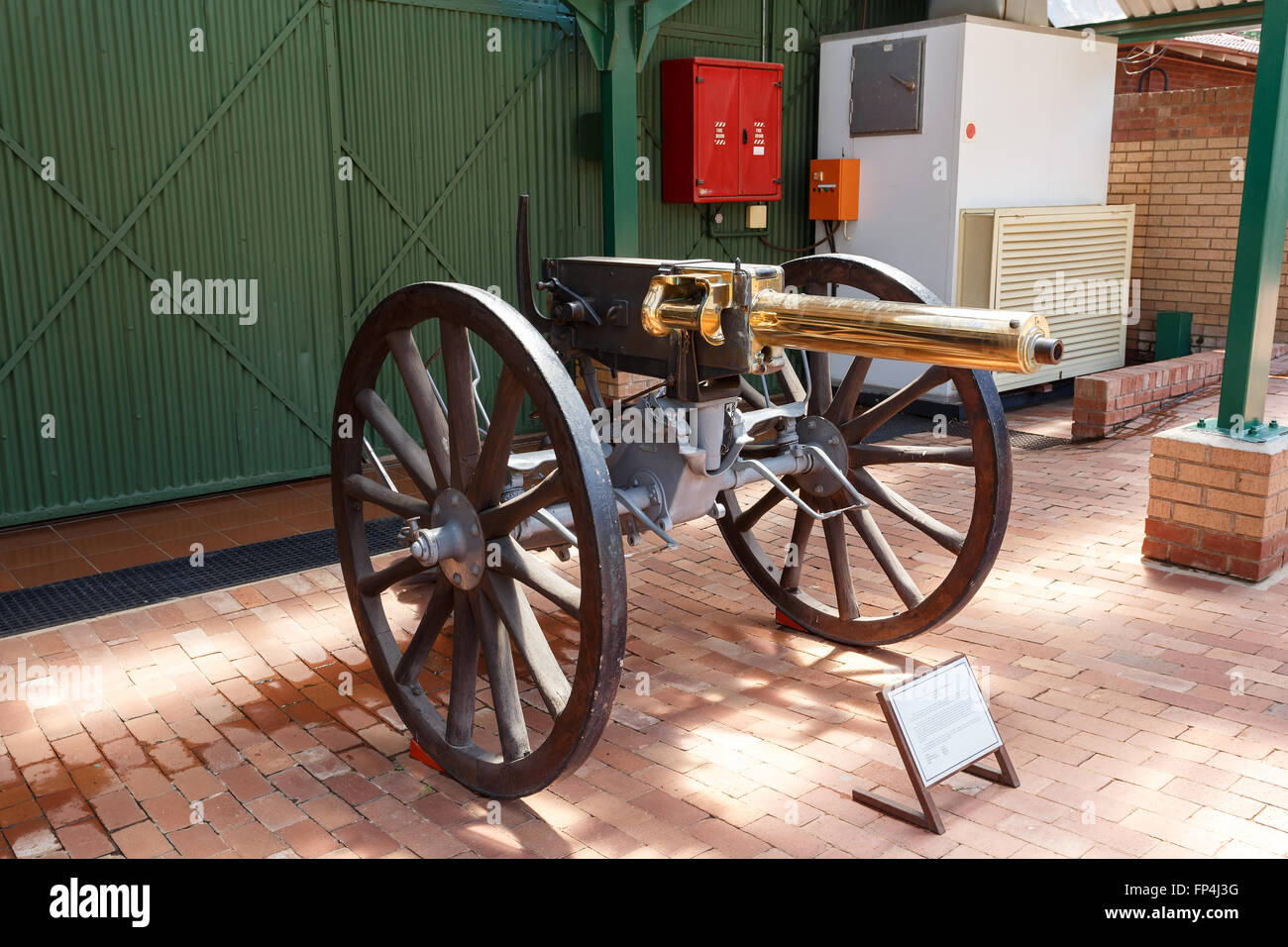 Johannesburg, South Africa - October 30, 2014: 37 mm Maxim-Nordenfelt Machine Gun designed in 1885 (1st World War). Ditsong Nati Stock Photo