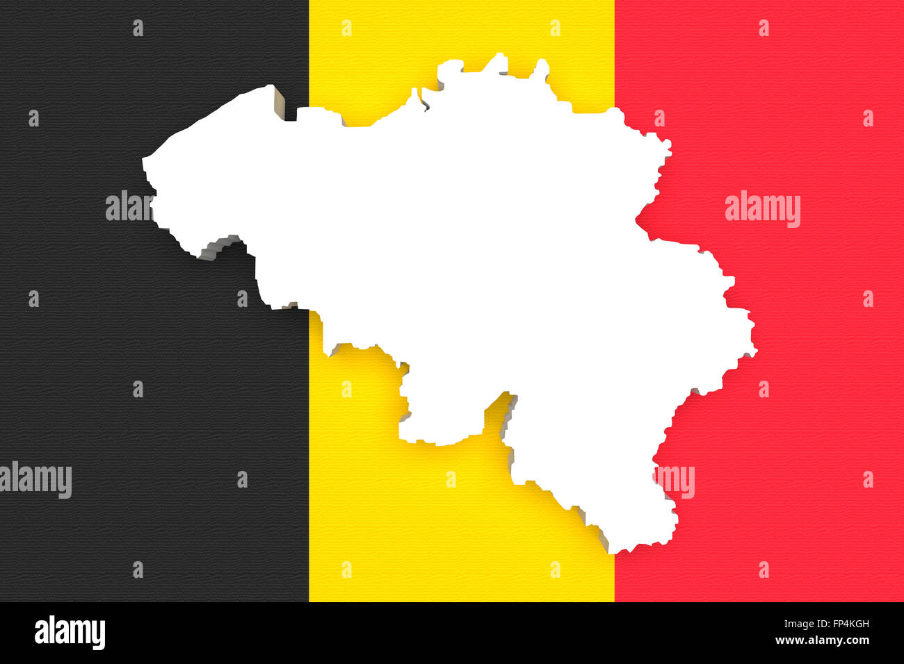 3d rendering of Belgium map and a flag on the background Stock Photo ...