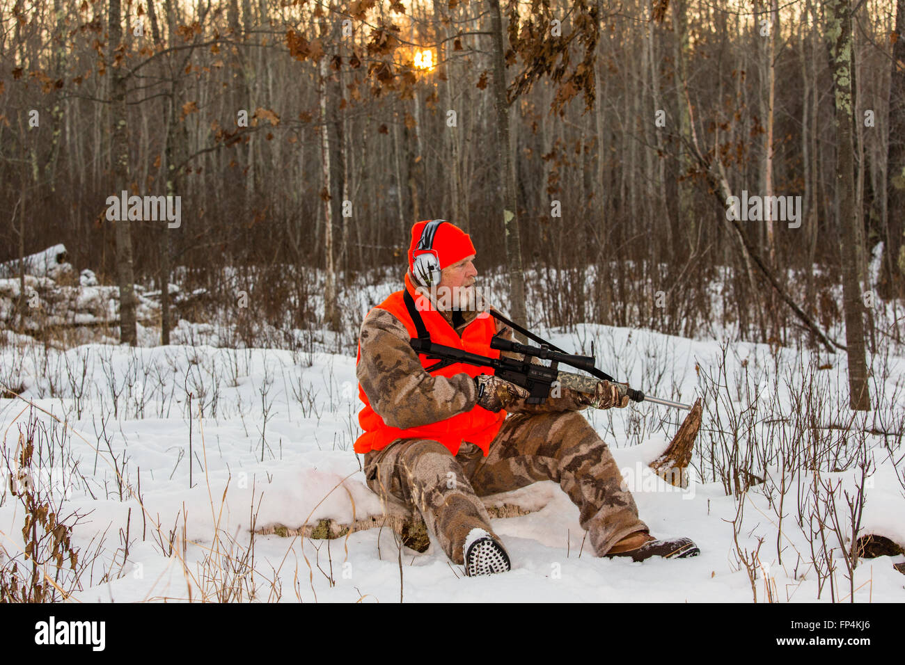 Wisconsin hunter with AR15 Stock Photo Alamy