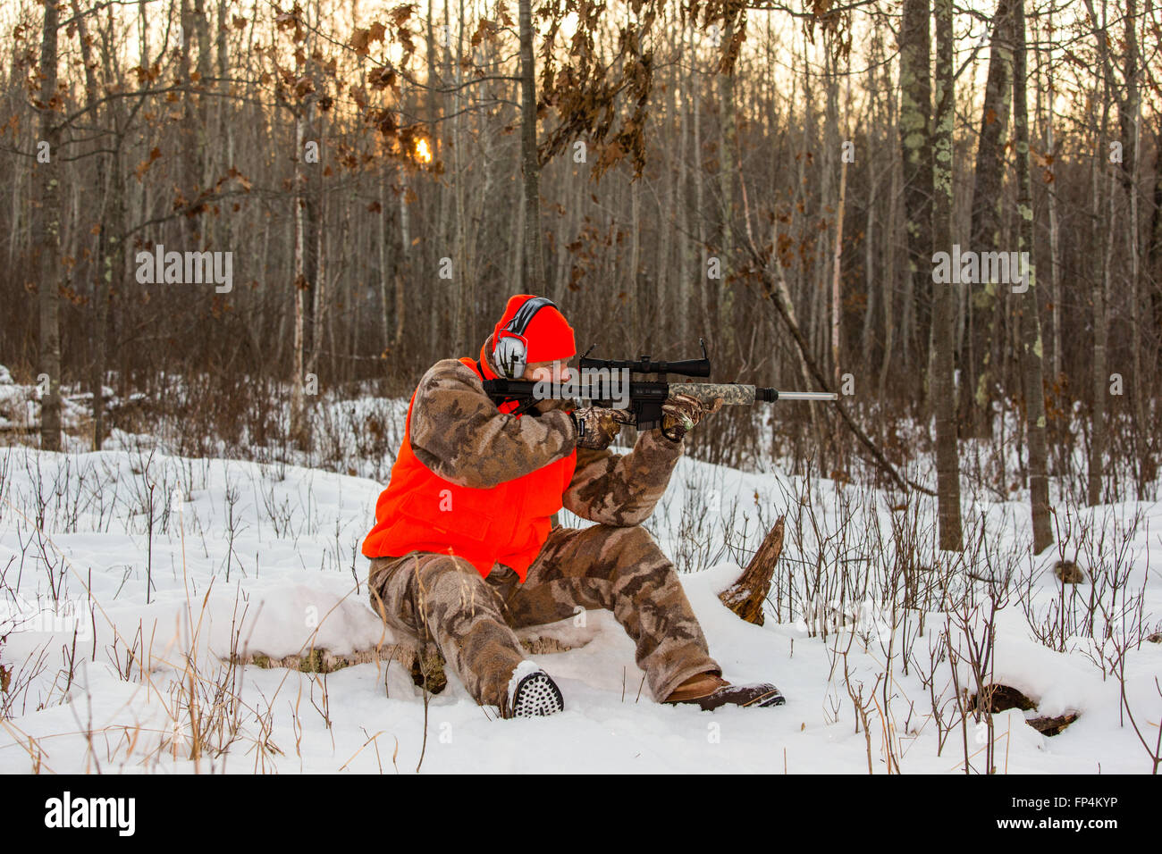 Wisconsin hunter with AR15 Stock Photo Alamy