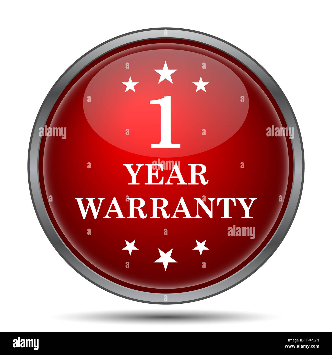 1 year warranty icon. Internet button on white background Stock Photo ...