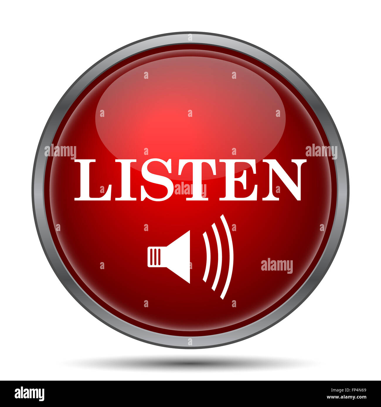 Listen icon. Internet button on white background Stock Photo - Alamy