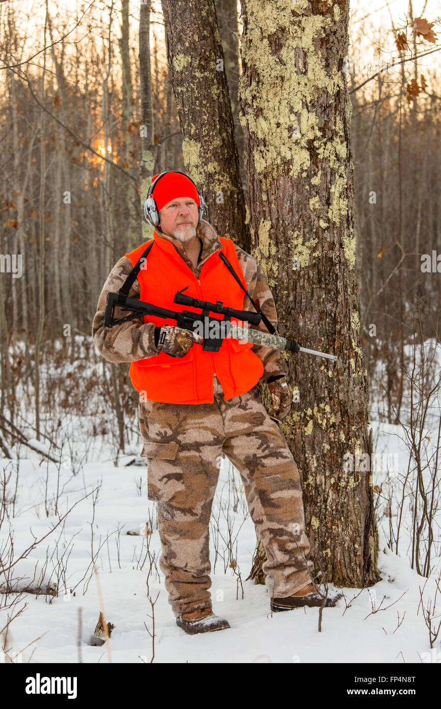 Wisconsin hunter with AR15 Stock Photo Alamy