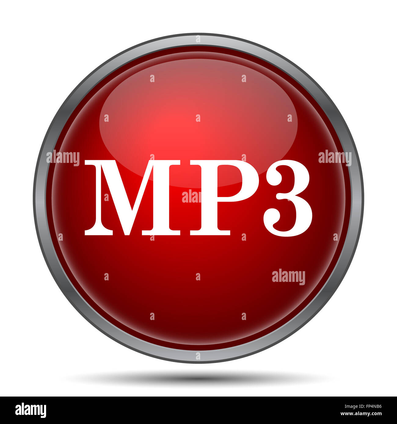 MP3 icon. Internet button on white background Stock Photo - Alamy