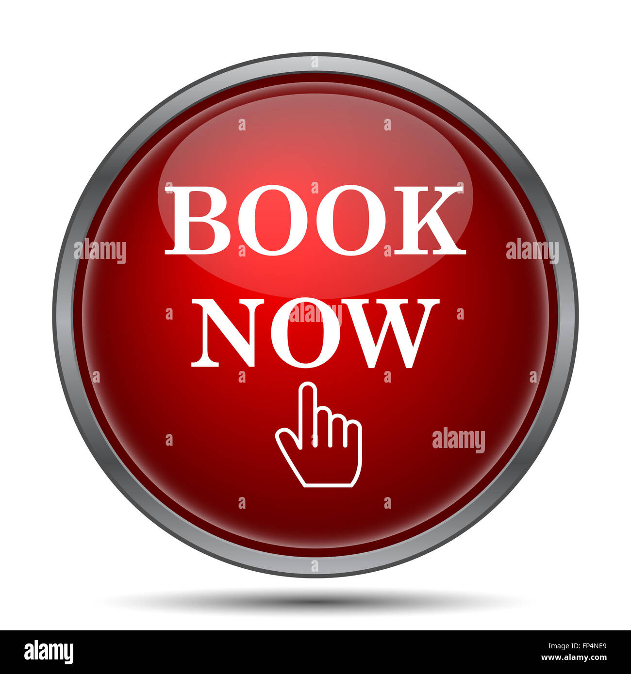 Book now icon. Internet button on white background Stock Photo - Alamy