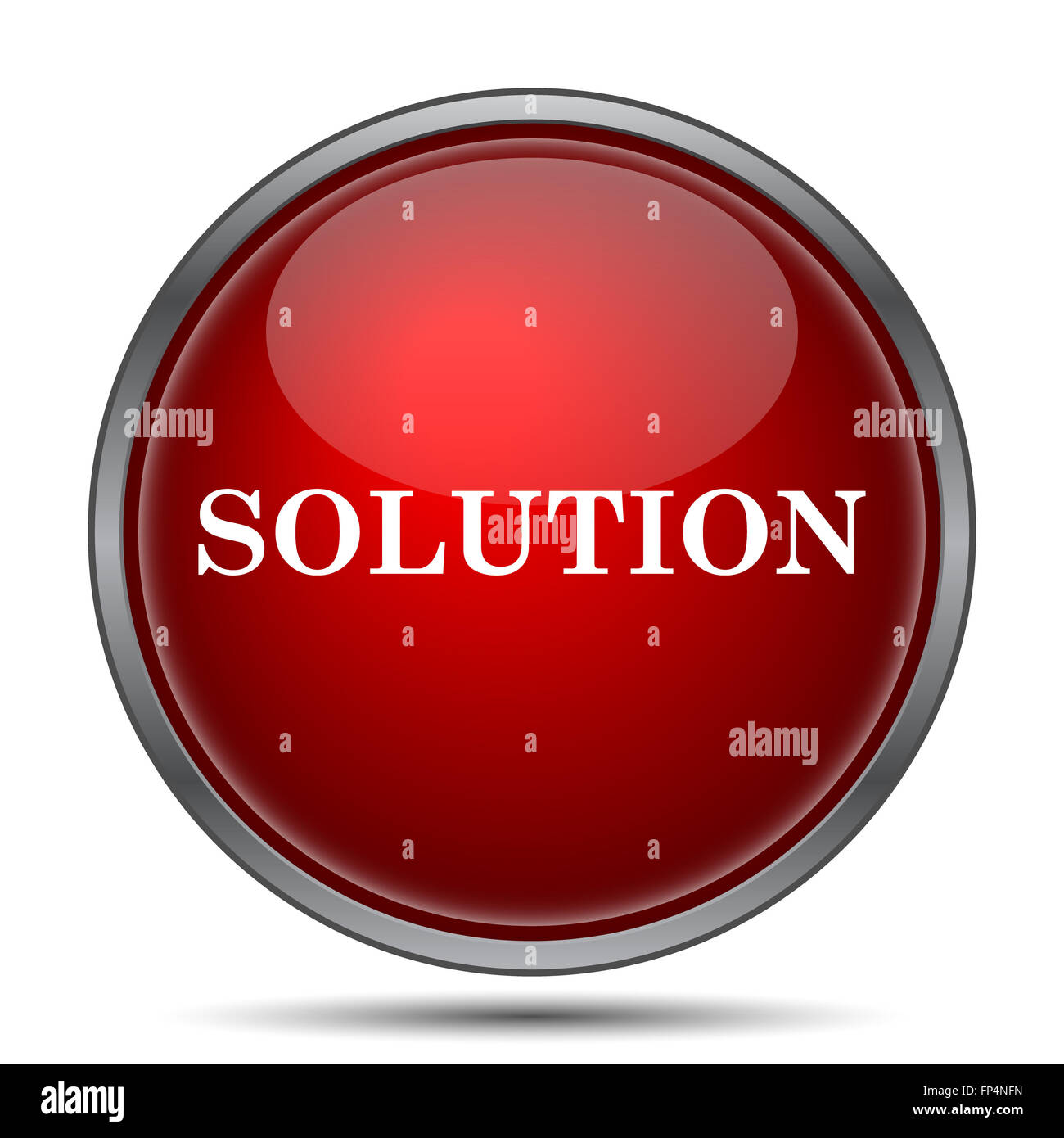 Solution icon. Internet button on white background Stock Photo - Alamy
