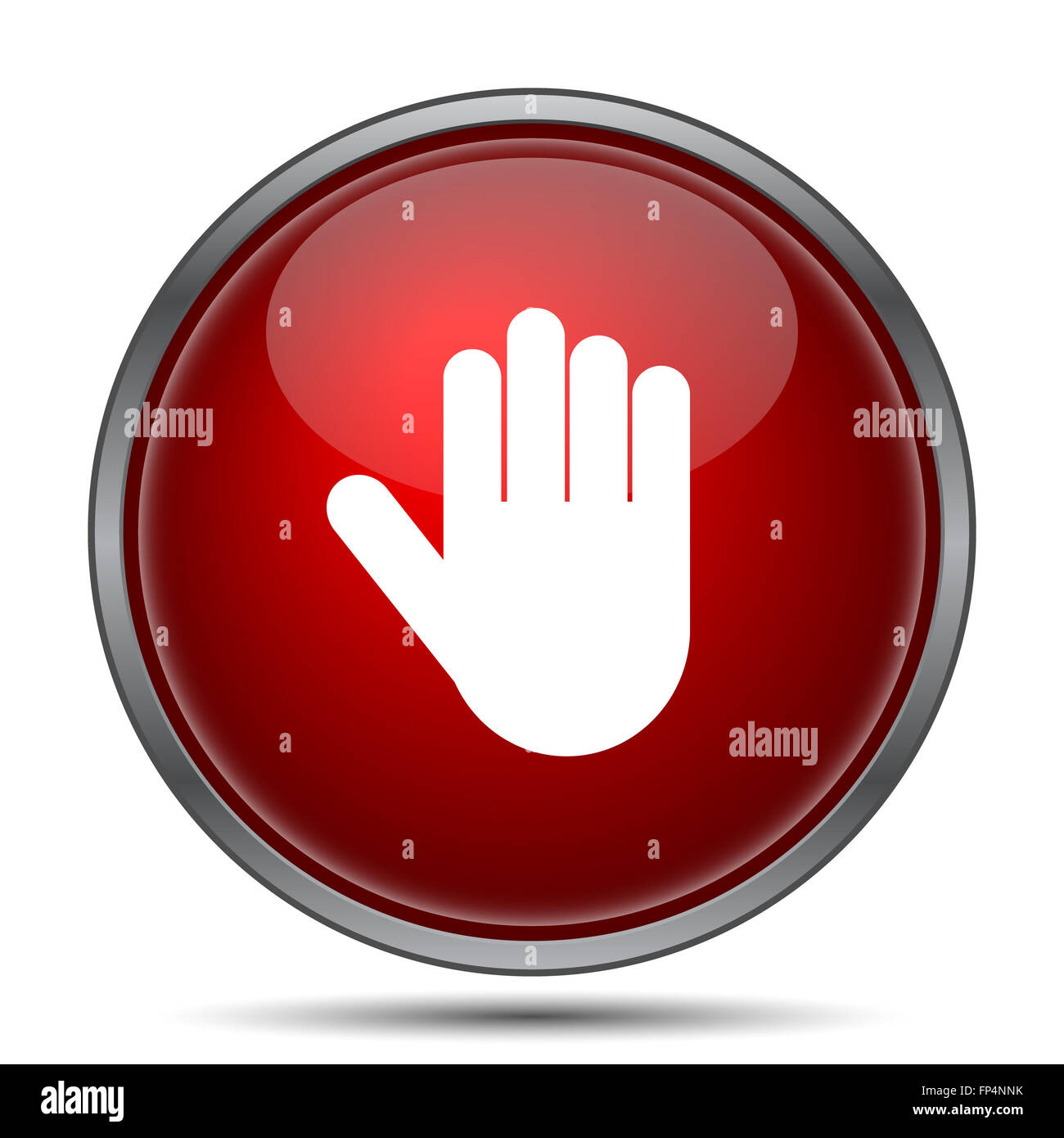 Stop icon. Internet button on white background Stock Photo - Alamy