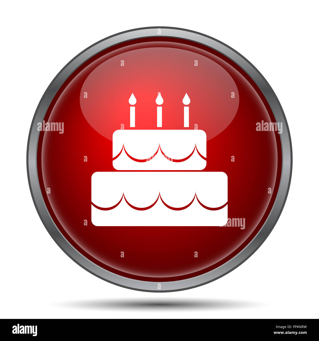 Cake icon. Internet button on white background Stock Photo - Alamy