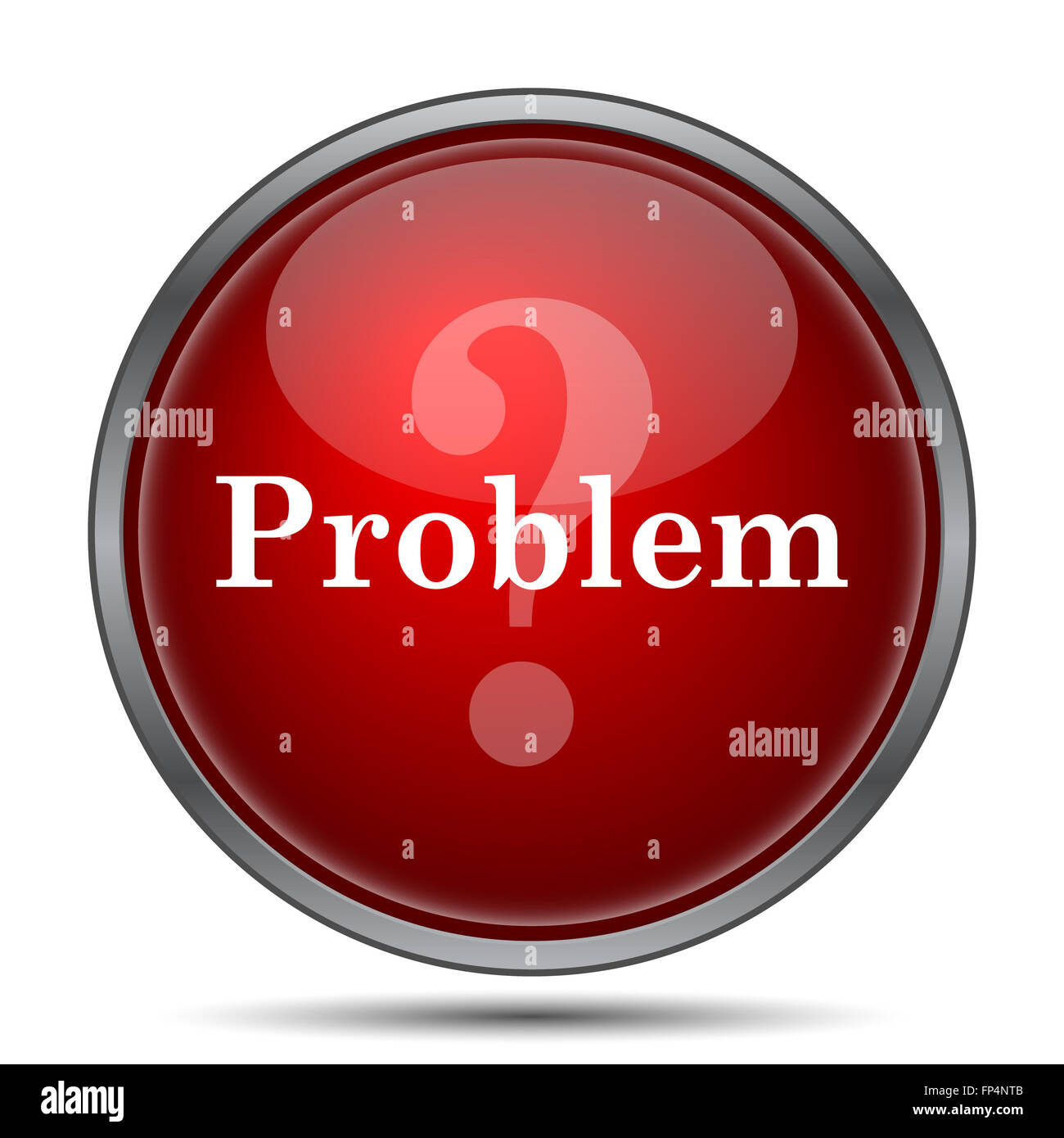 Problem icon. Internet button on white background Stock Photo - Alamy