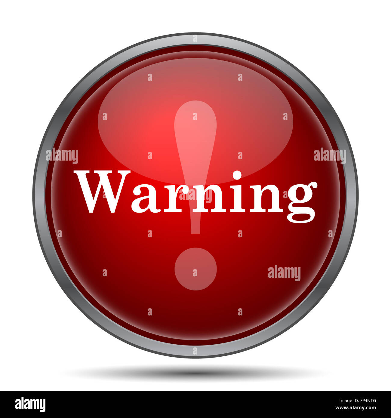 Warning icon. Internet button on white background Stock Photo - Alamy