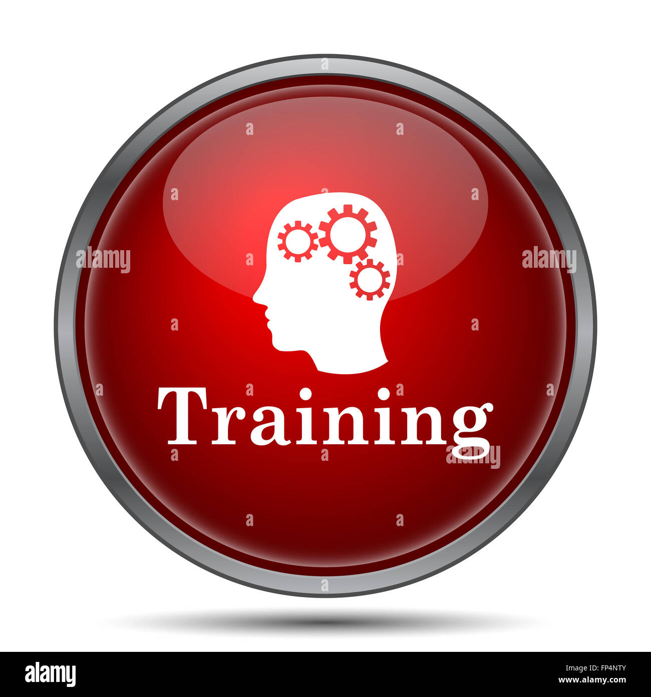 Training icon. Internet button on white background Stock Photo - Alamy