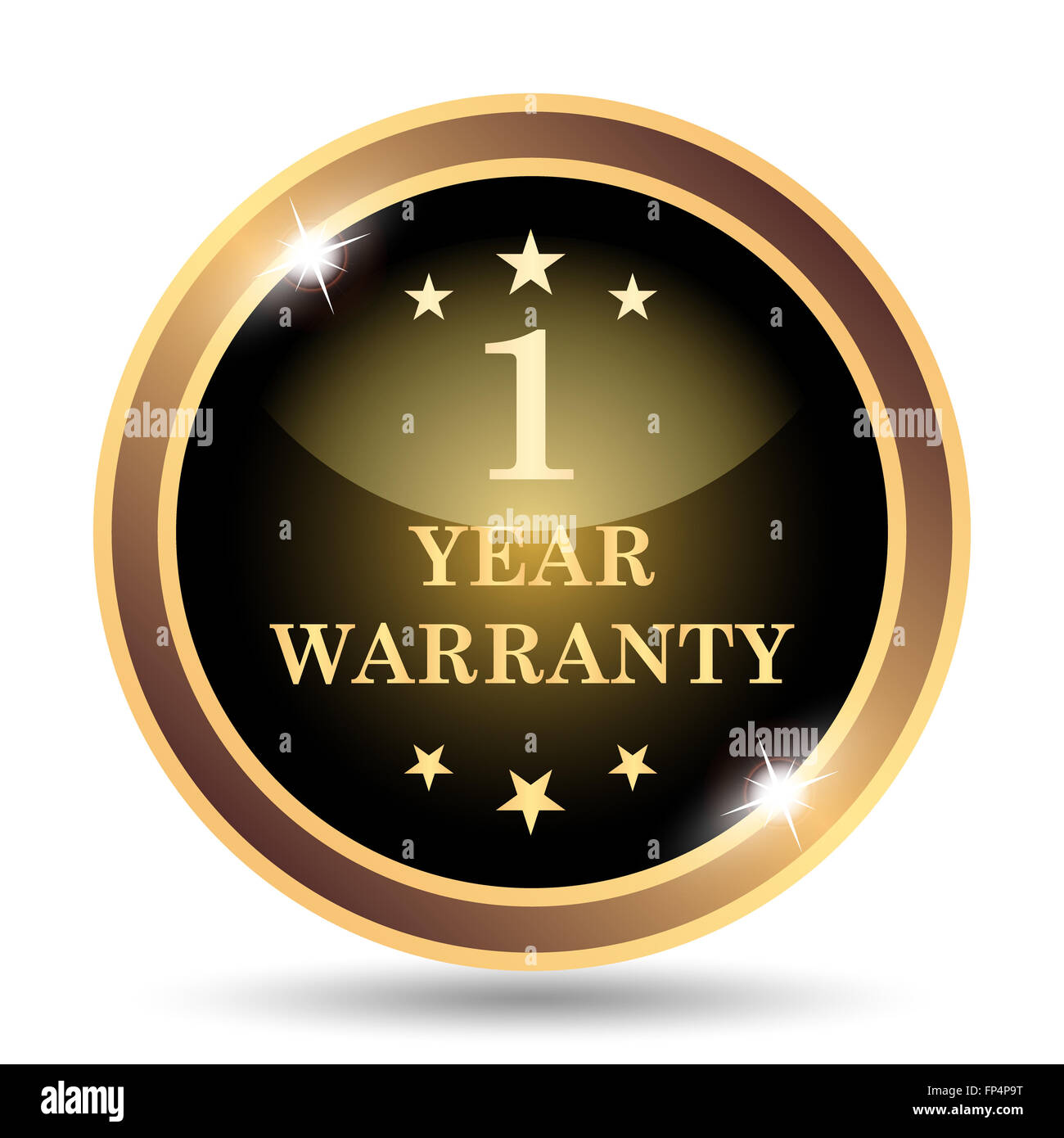1 year warranty icon. Internet button on white background Stock Photo ...