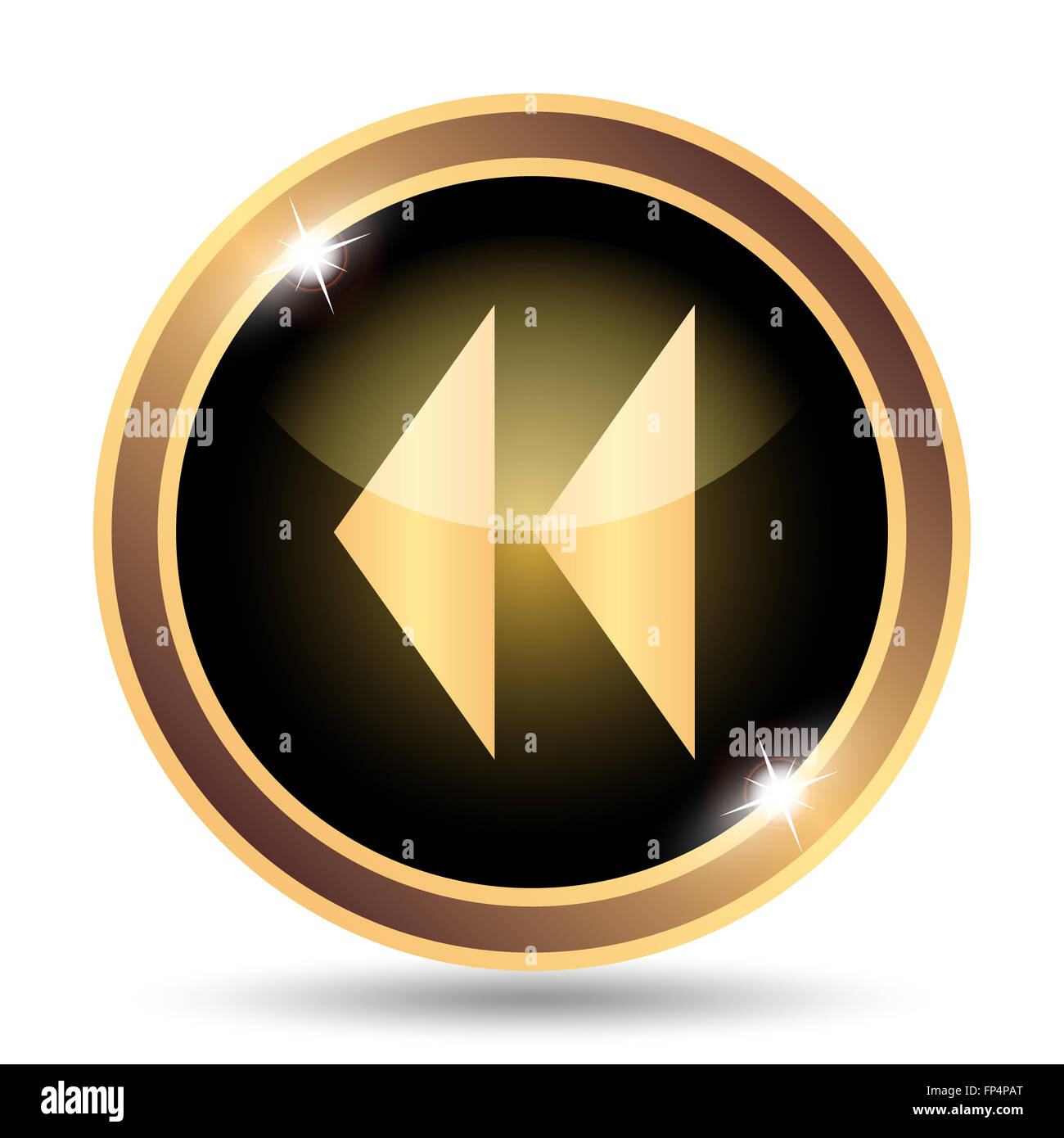 Rewind icon. Internet button on white background Stock Photo - Alamy