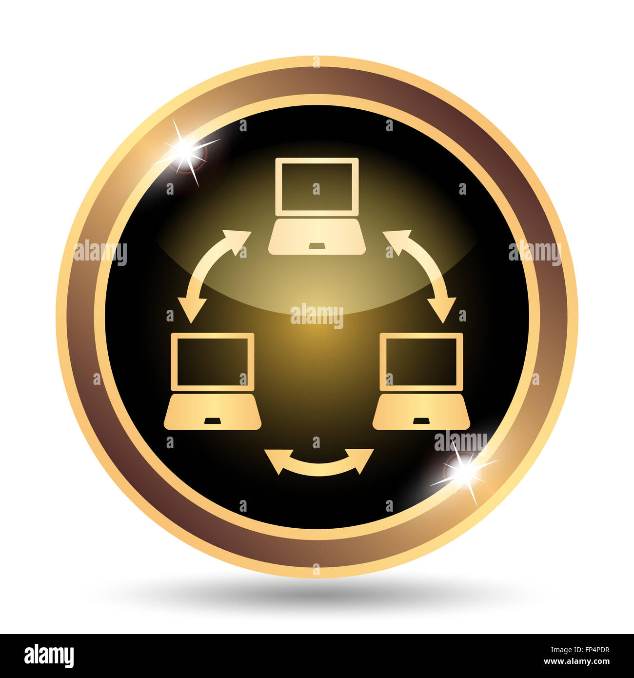 Computer network icon. Internet button on white background Stock Photo ...