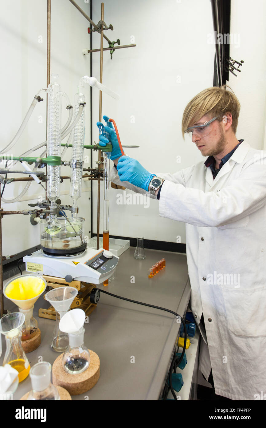 Experiment in a laboratory, Heinrich-Heine-University Duesseldorf, Germany Stock Photo