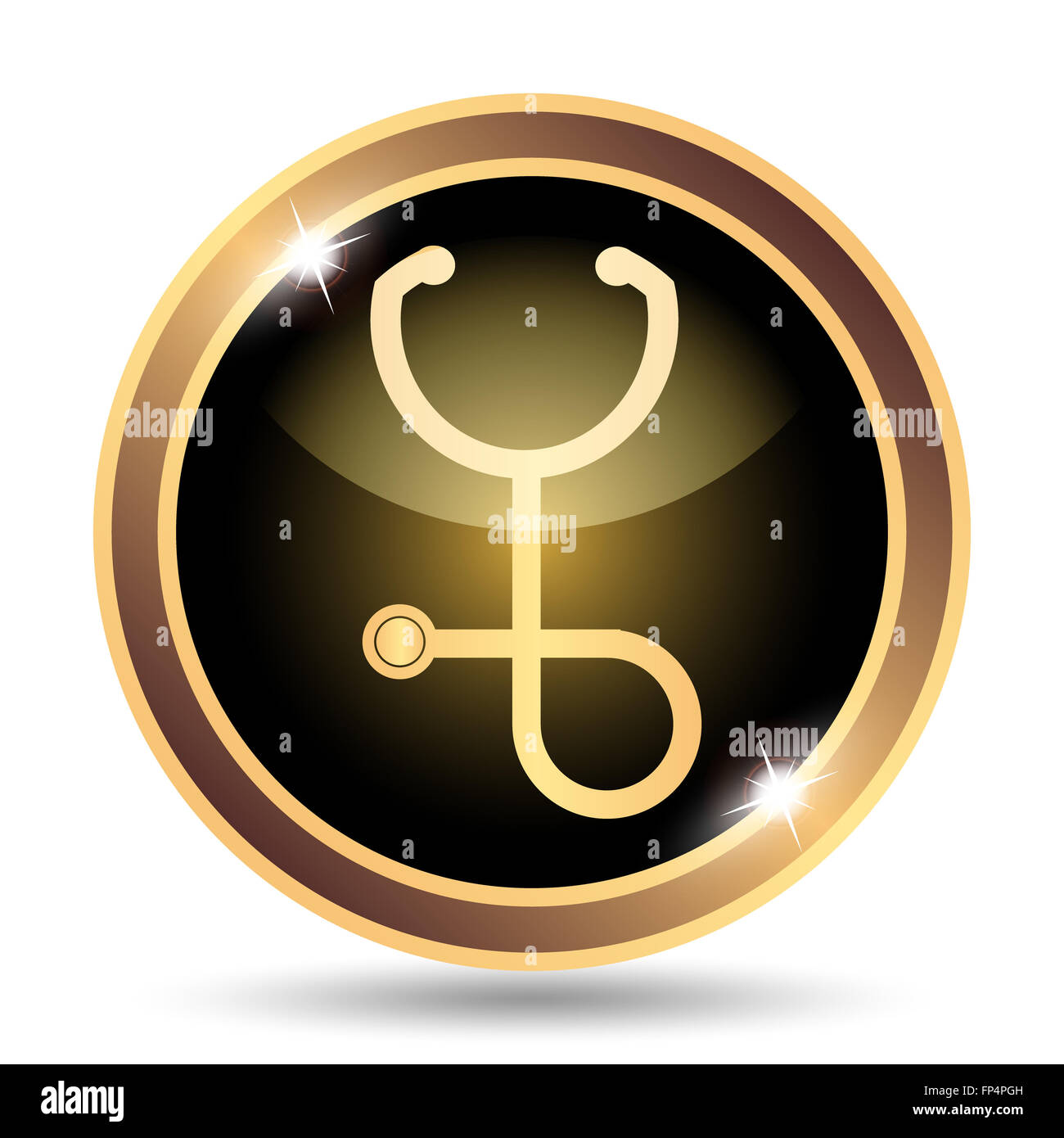 Stethoscope icon. Internet button on white background Stock Photo - Alamy