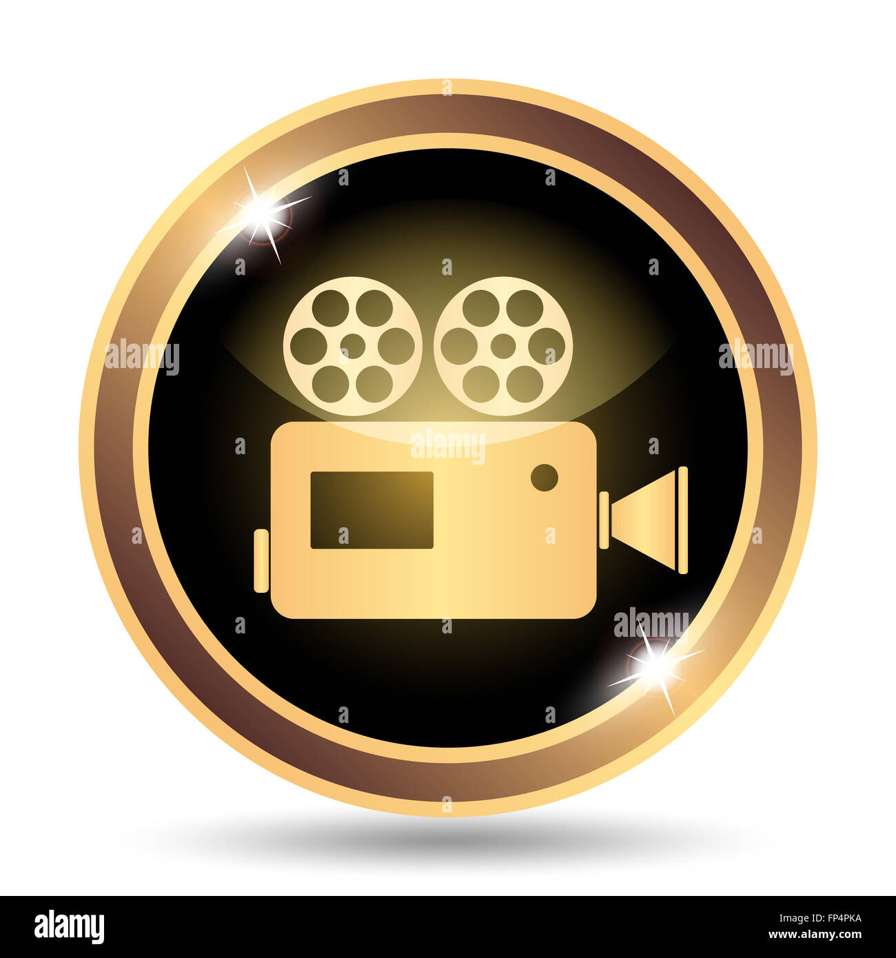 Video camera icon. Internet button on white background Stock Photo - Alamy