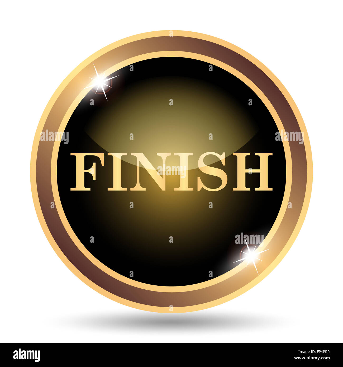 Finish icon. Internet button on white background Stock Photo - Alamy