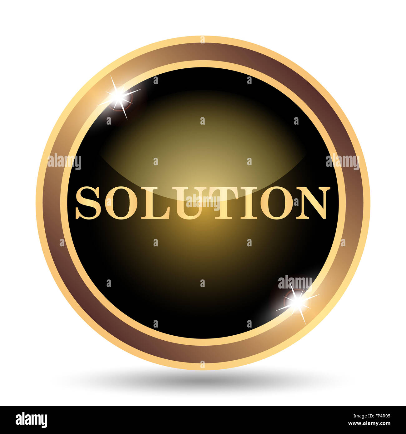 Solution icon. Internet button on white background Stock Photo - Alamy