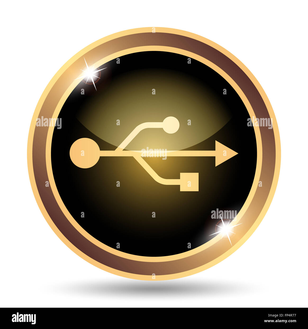 USB icon. Internet button on white background Stock Photo - Alamy