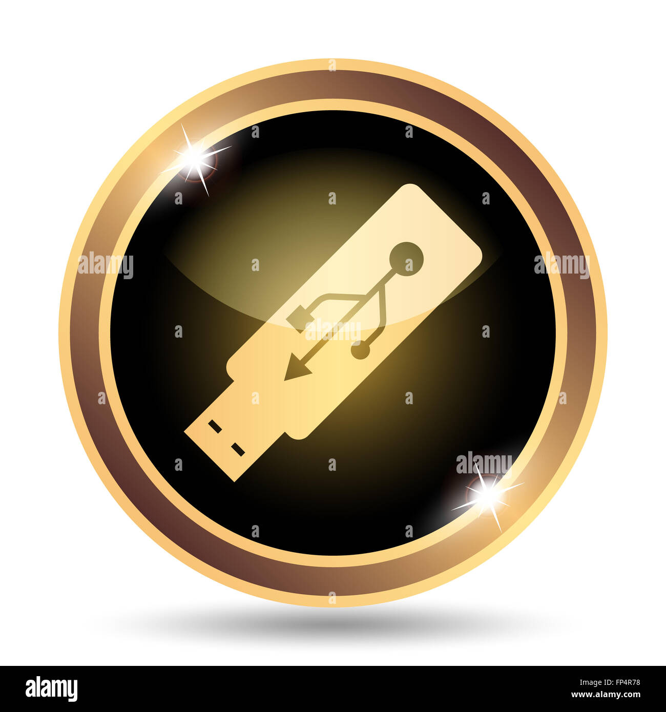 Usb flash drive icon. Internet button on white background Stock Photo ...