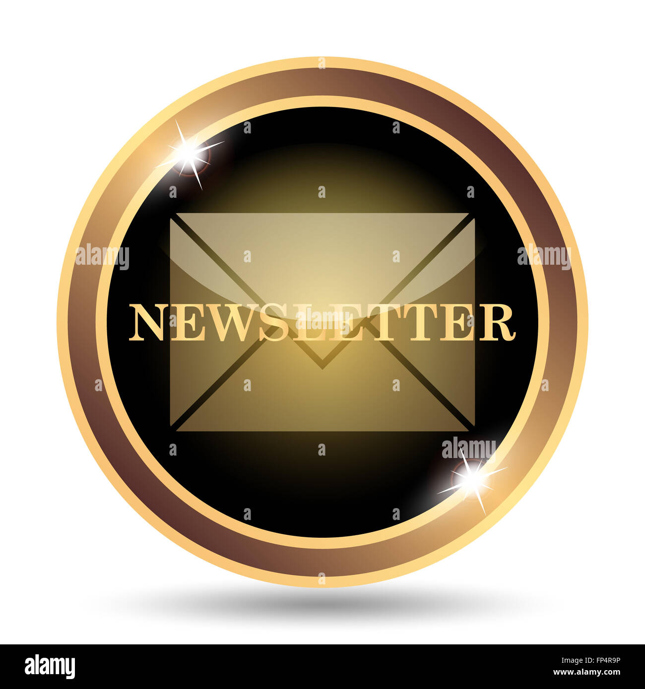 Newsletter icon. Internet button on white background Stock Photo - Alamy
