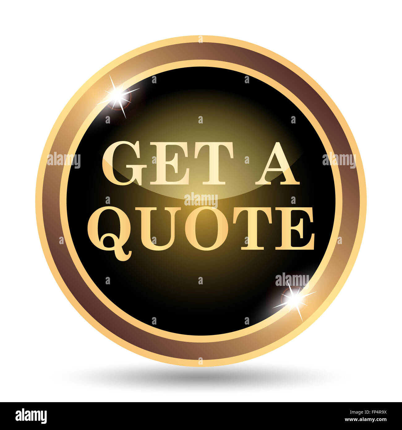 Get a quote icon. Internet button on white background Stock Photo - Alamy