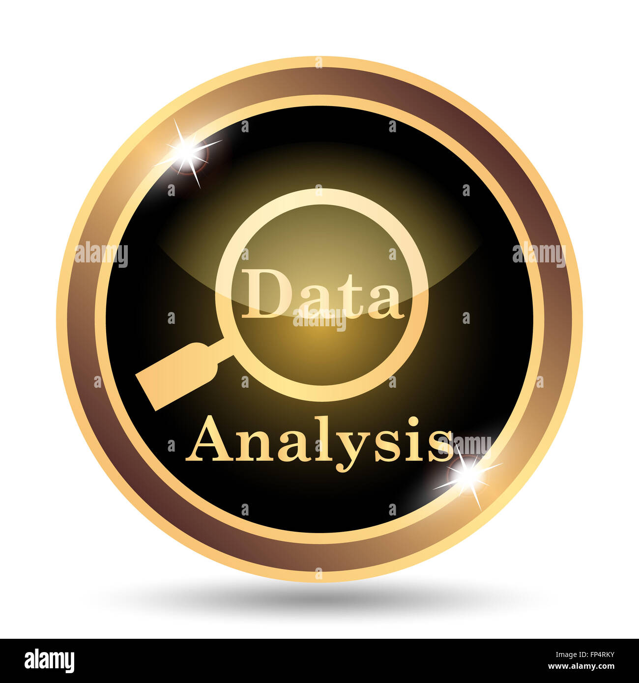 Data analysis icon. Internet button on white background Stock Photo - Alamy