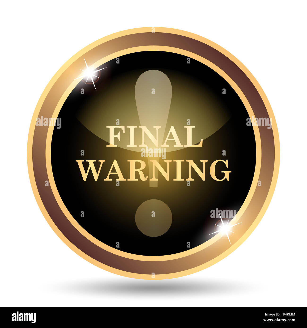 Final warning icon. Internet button on white background Stock Photo - Alamy
