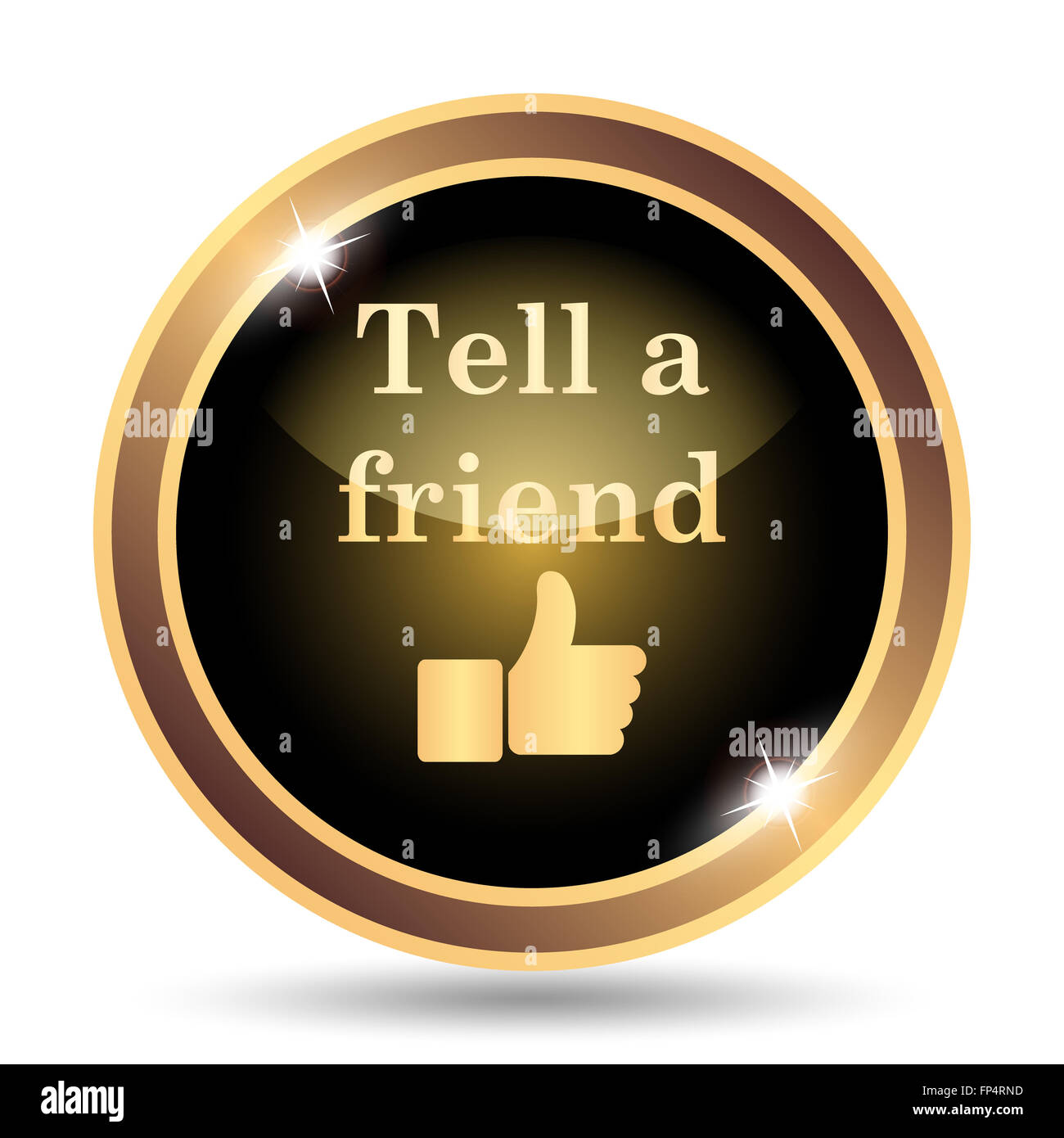 Tell a friend icon. Internet button on white background Stock Photo - Alamy