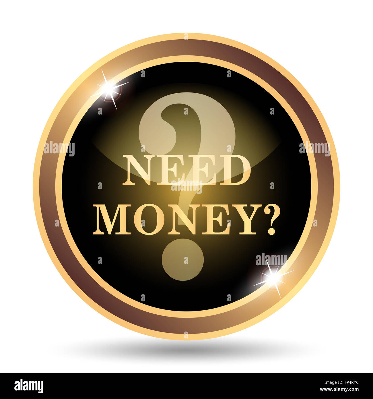 Need money icon. Internet button on white background Stock Photo - Alamy