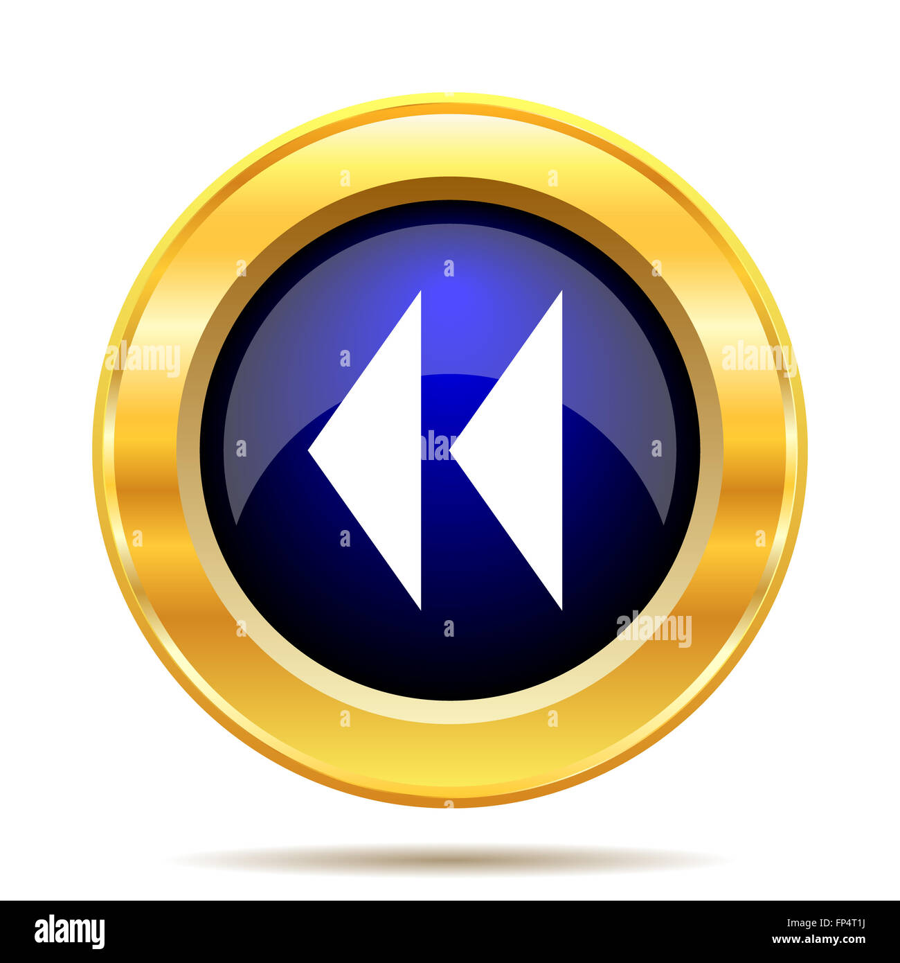 Rewind icon. Internet button on white background Stock Photo - Alamy