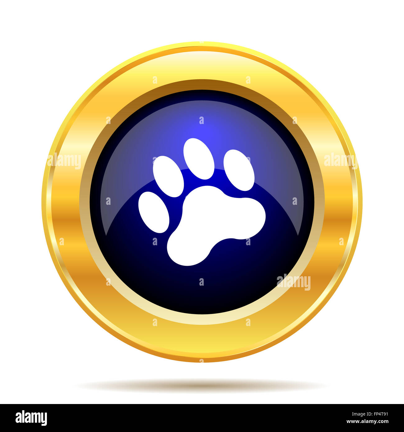 Paw print icon. Internet button on white background Stock Photo - Alamy