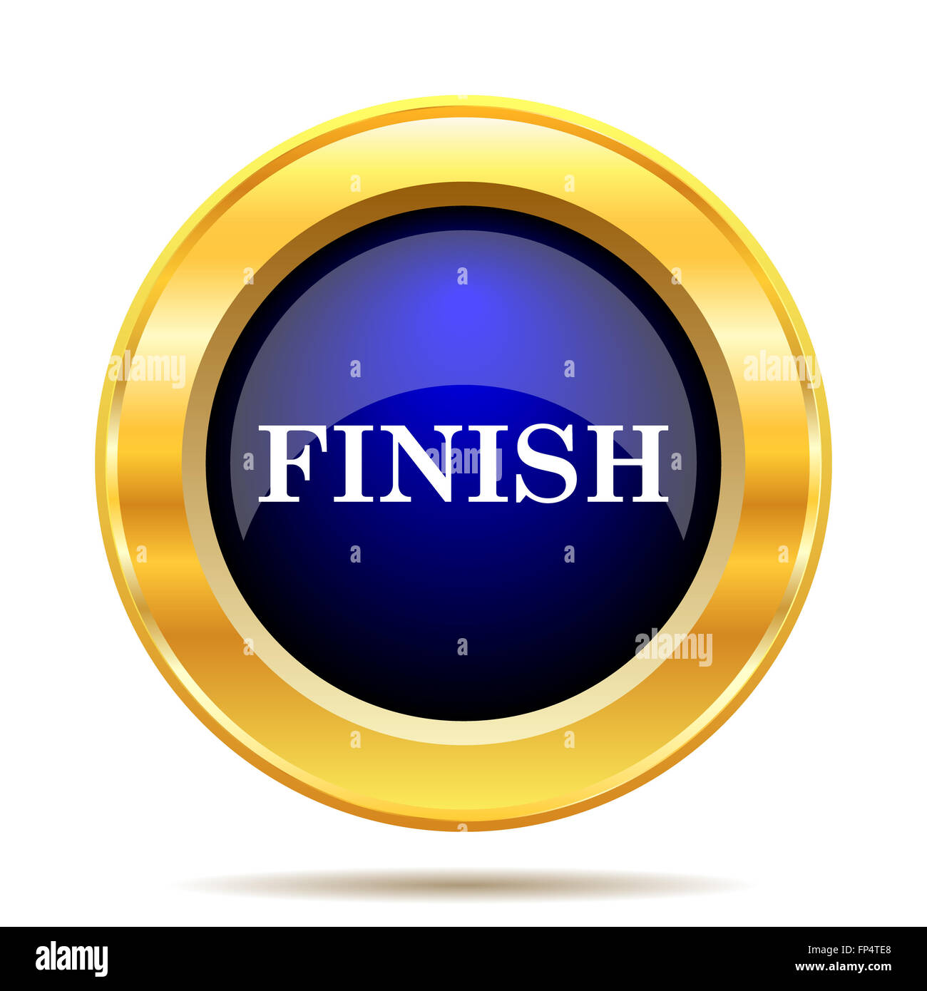 Finish icon. Internet button on white background Stock Photo - Alamy