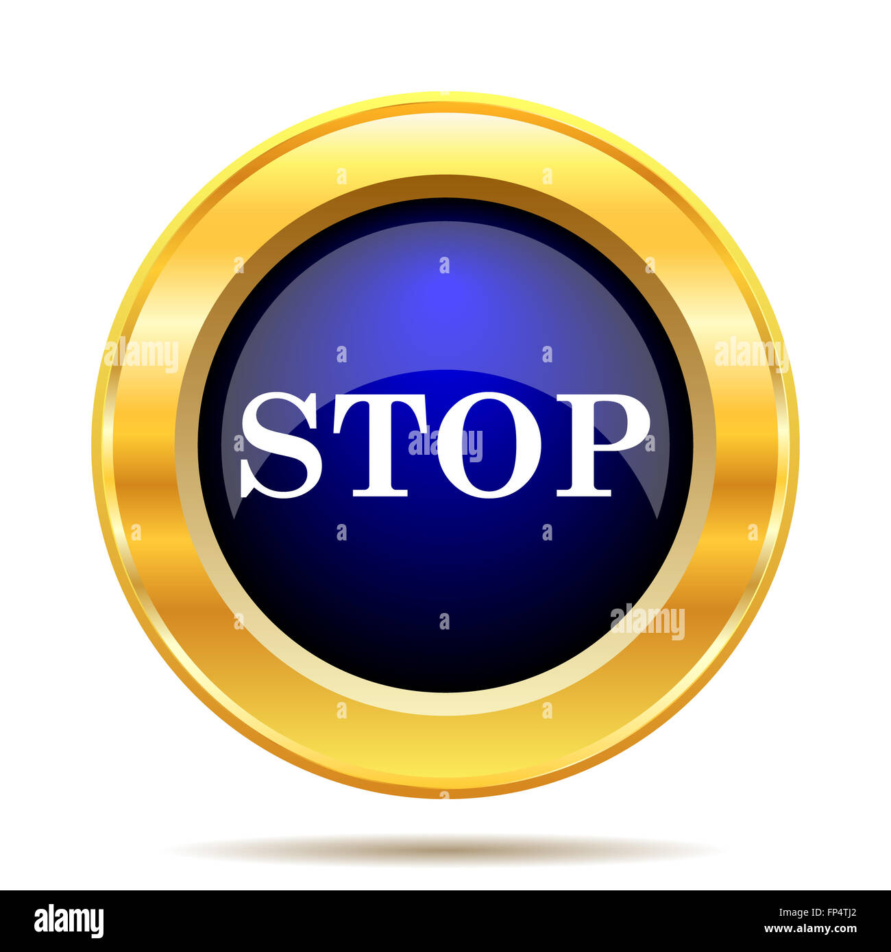 Stop icon. Internet button on white background Stock Photo - Alamy