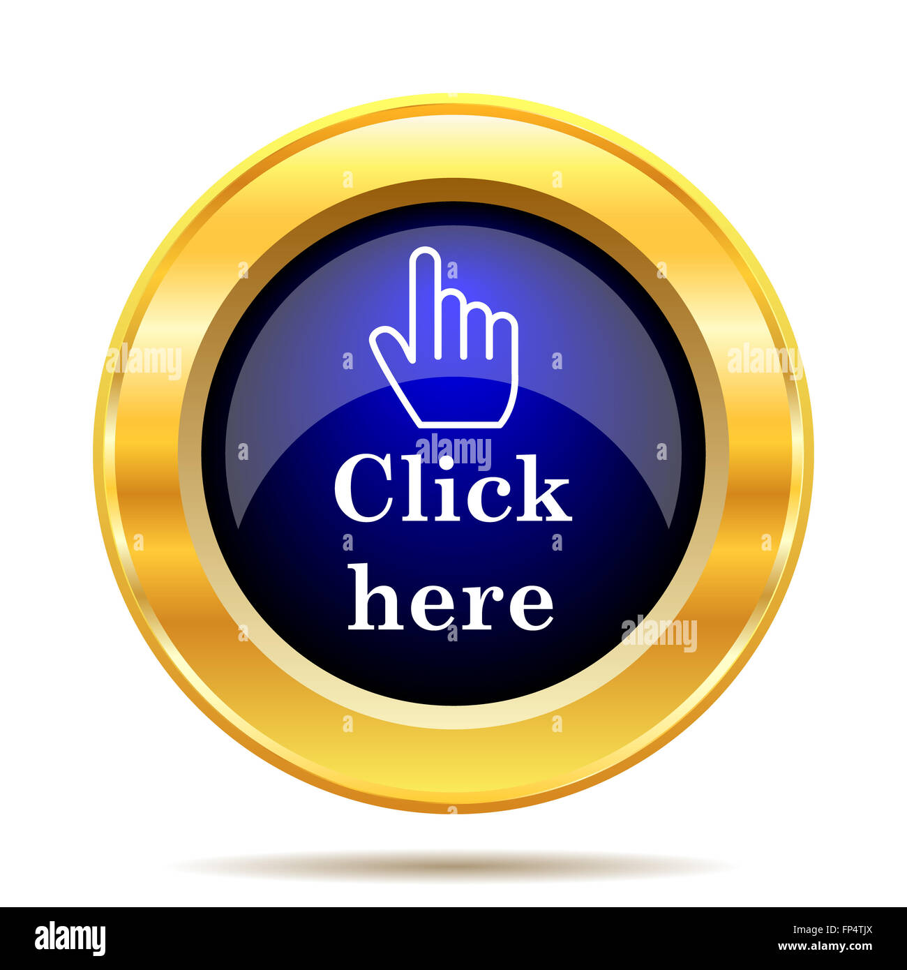 Click here icon. Internet button on white background Stock Photo - Alamy