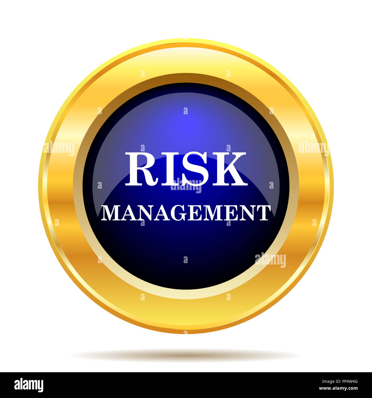 Risk management icon. Internet button on white background Stock Photo ...