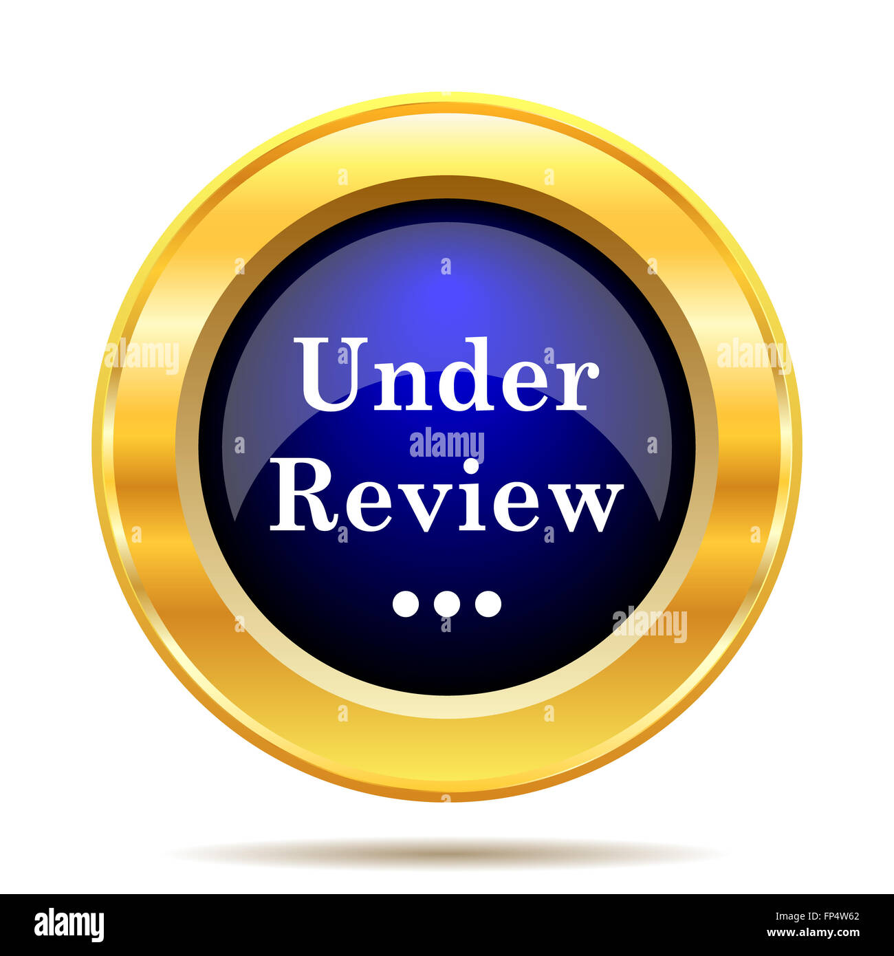 Under review icon. Internet button on white background Stock Photo - Alamy