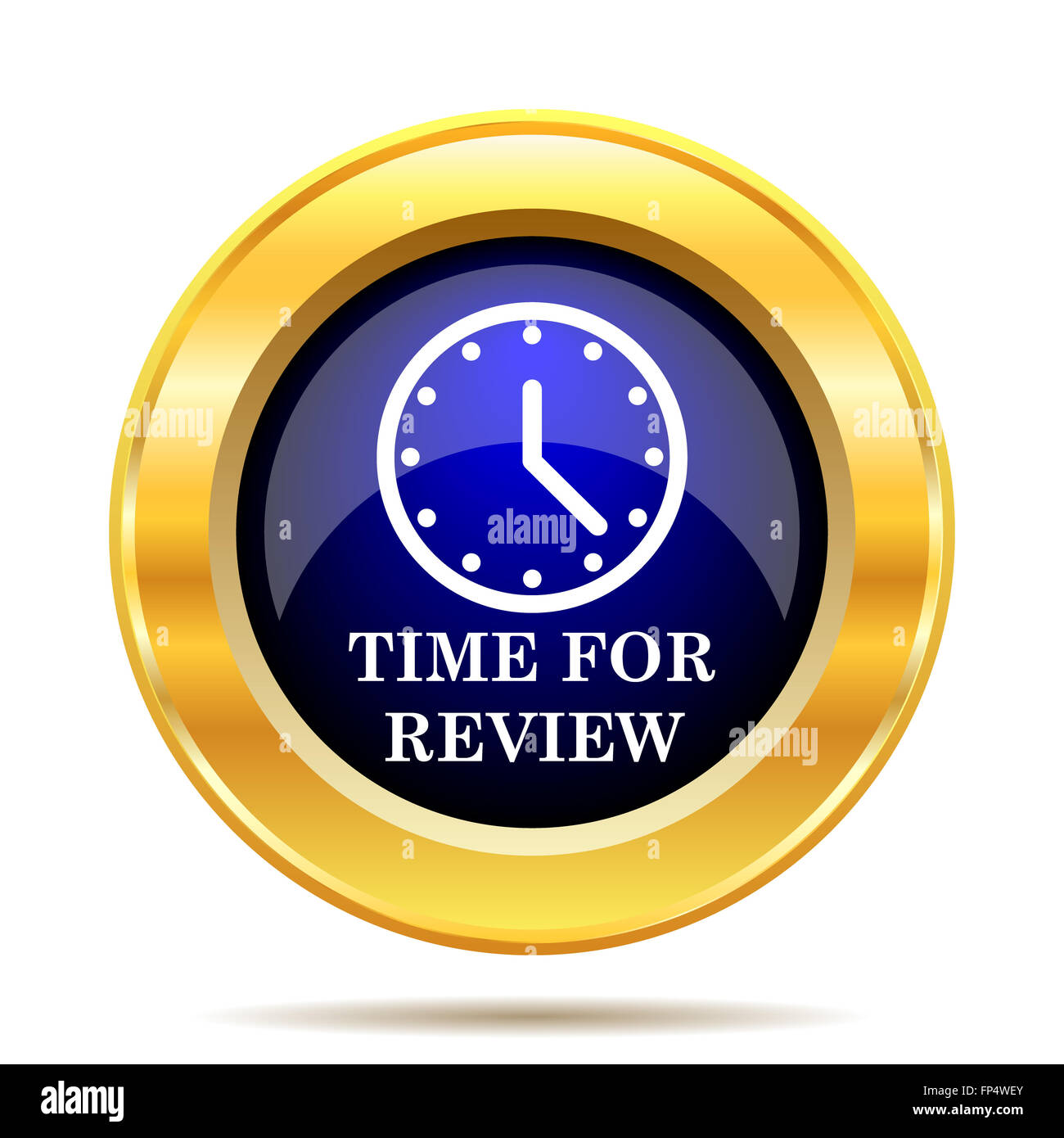 Time for review icon. Internet button on white background Stock Photo ...