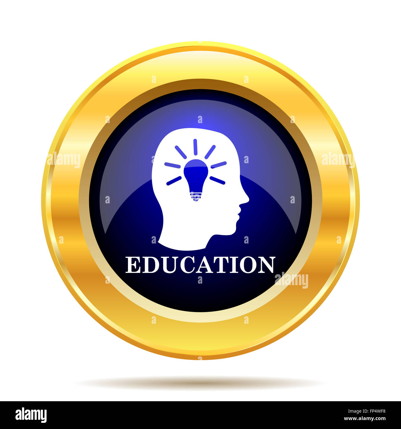 Education icon. Internet button on white background Stock Photo - Alamy