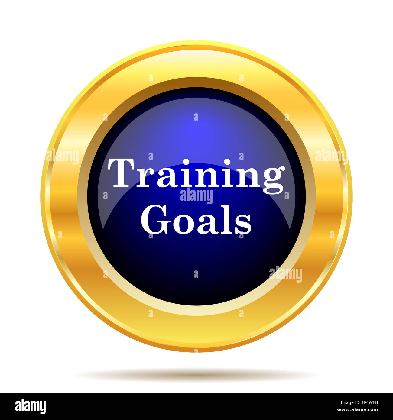 Training goals icon. button on white background Stock Photo
