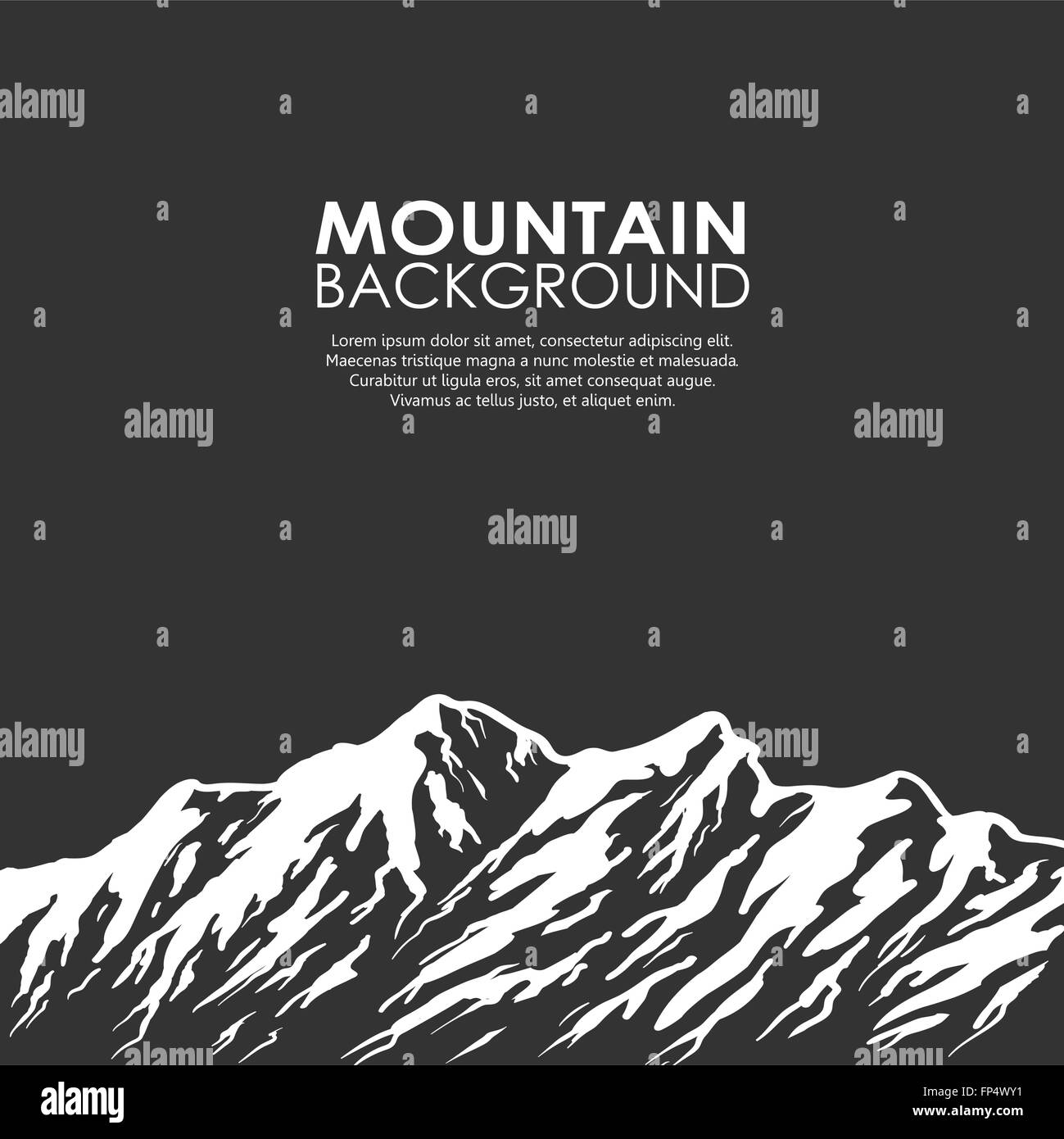 Mountain range isolated on black background Stock Vector Image & Art ...