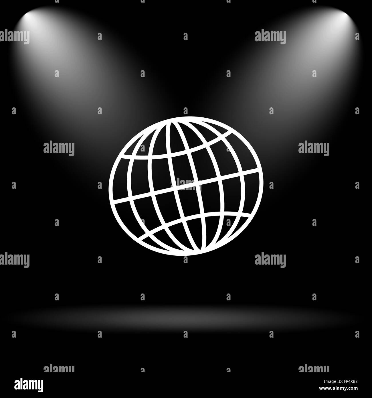 Globe icon. Internet button on black background Stock Photo - Alamy
