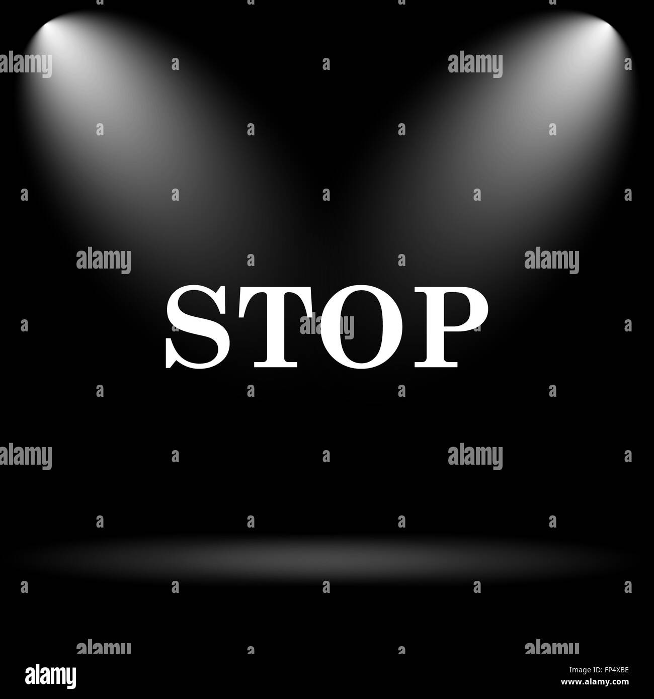 Stop icon. Internet button on black background Stock Photo - Alamy