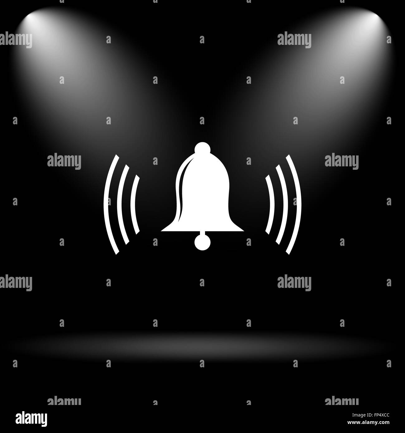 Bell icon. Internet button on black background Stock Photo - Alamy